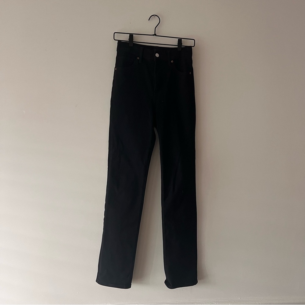 Express High Waisted Black 90s Slim Jeans in pitch black // size Small Regular - Picture 5 of 8